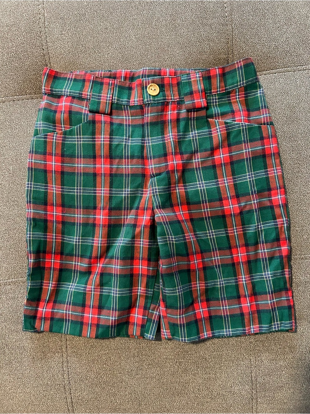 Kids Plaid Red & Green Shorts